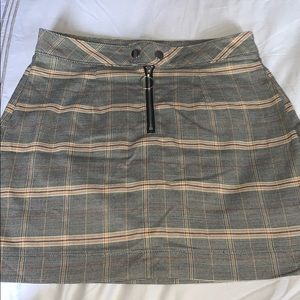 Plaid retro zip skirt